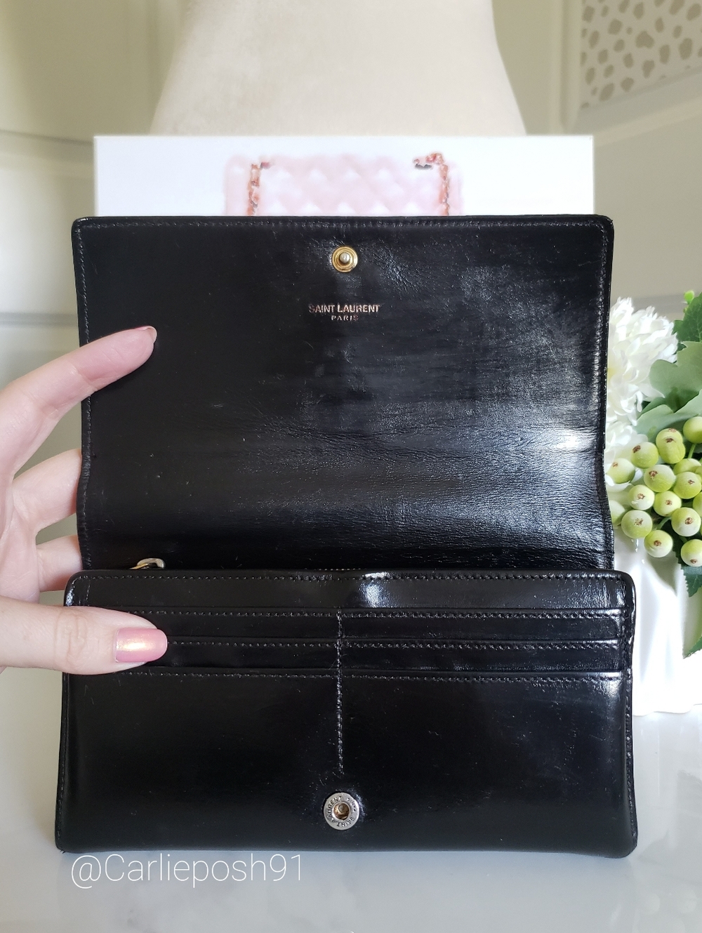 Authentic Pre-owned Yves Saint Laurent Cassandre Long Flap Wallet - Picture 6 of 16